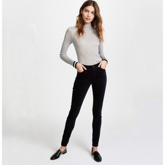 AG The Prima Mid-Rise Cigarette‎ Skinny Leg Black Corduroy Pants Size Size 31R - Picture 1 of 9